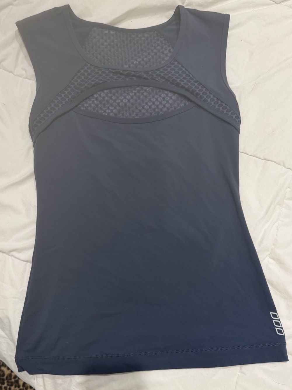 Lorna Jane Navy Sleeveless Mesh-Detail Tank
